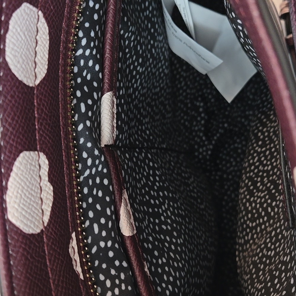 41 Hawthorn Faux Leather Crossbody Bag | Burgundy & Cream, Gold Hardware, NWOT - Picture 5 of 12